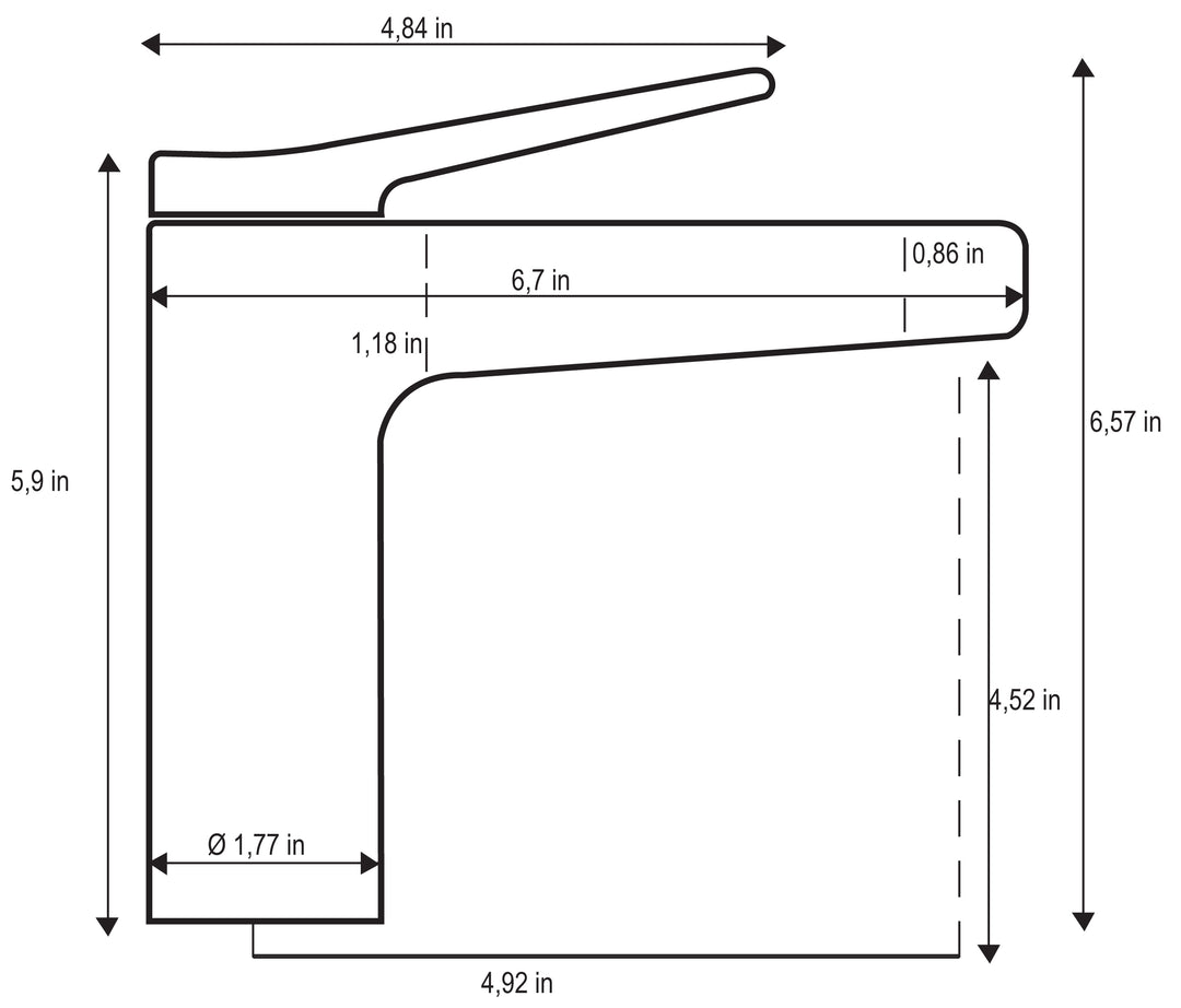 GT single handle bathroom sink faucet. Modern tap Marti 1921