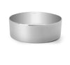 Dinan polished silver bathroom vessel sink. Shiny finish