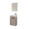 Pack Piccolo 18 inches floating small bathroom Vanity with sink and mirror.