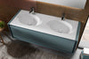Poeme Contemporary Floating double sink bathroom vanity set 49". Vite lead finished
