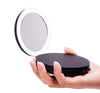 Foldable handheld makeup 10X LED mirror Black LED pocket mirror