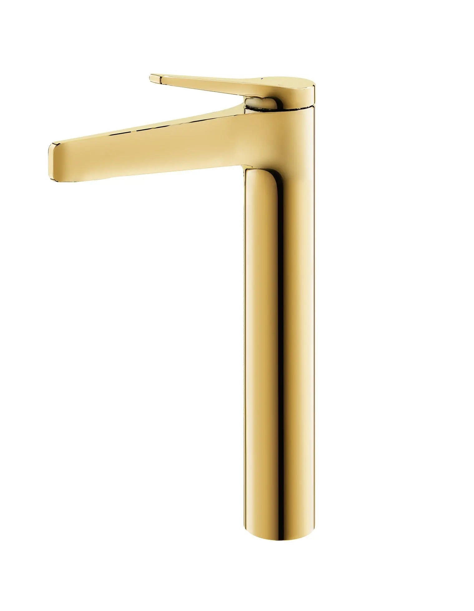 GT Polished gold single handle bathroom vessel sink faucet. Gold tall faucet Marti 1921