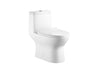 Solid One piece toilet. Vitreous china white. Watersense toilet.