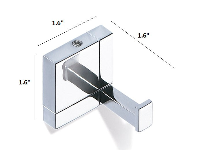 Q1 Polished chrome Towel hook . Chrome Robe hook Uraldi