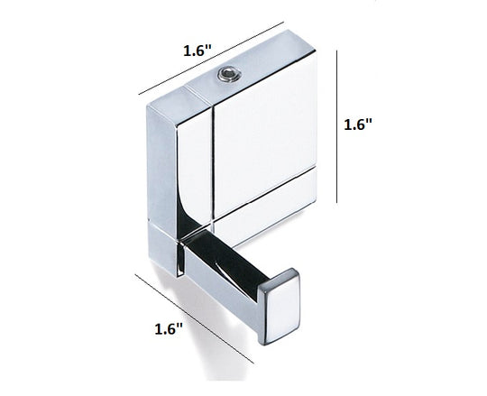 Q1 Polished chrome Towel hook . Chrome Robe hook Uraldi