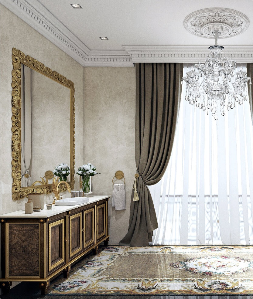 Laura Traditional Bathroom Vanity 84". Luxury traditional vanity