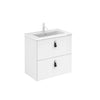 Lisa 24 inches wall mounted bathroom Vanity 2 drawers with ceramic sink console. Small bathrooms