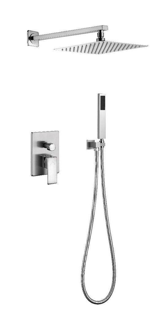 Loretta brushed nickel complete shower set  .Shower System 10 Inches showerhead