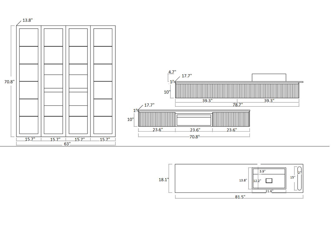 Loria Solid Oak Master bathroom vanity set 102 inches - – secretbathstore