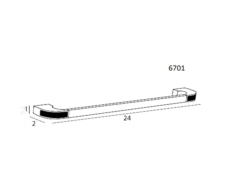 Chloe Polished chrome 24" large towel bar. Towel rail MT