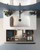 Milan 32 inches modern wall mounted bathroom Vanity 2 Drawers with ceramic sink console. European brand