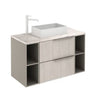 Milan 40 inches modern Floating bathroom vanity 2 Drawers, 2 open modules.