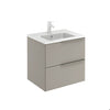 Milan 24 inches modern wall mounted bathroom Vanity 2 Drawers with ceramic sink console