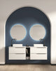 Milan 72 inches double sink bathroom Vanity 4 Drawers, 1 open module.