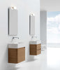 Mini Aston Contemporary Floating 20" bathroom vanity. Ferreiro Oak. Small bathroom vanity