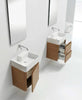 Mini Aston Contemporary Floating 20" bathroom vanity. Ferreiro Oak. Small bathroom vanity Secret Bath