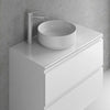 Round white porcelain bathroom vessel sink