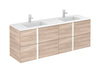 Neox 64 inches modern wall double bathroom Vanity, 4 drawers, with sink console