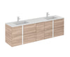 Neox 76 inches modern wall double bathroom Vanity, 4 drawers, 1 door with sink console