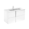 Neox 40 inches modern wall mounted bathroom Vanity 2 drawers with ceramic sink console