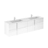 Neox 80 inches modern floating double bathroom Vanity with sink console. Contemporary wall mounted bathroom vanity 80inches.