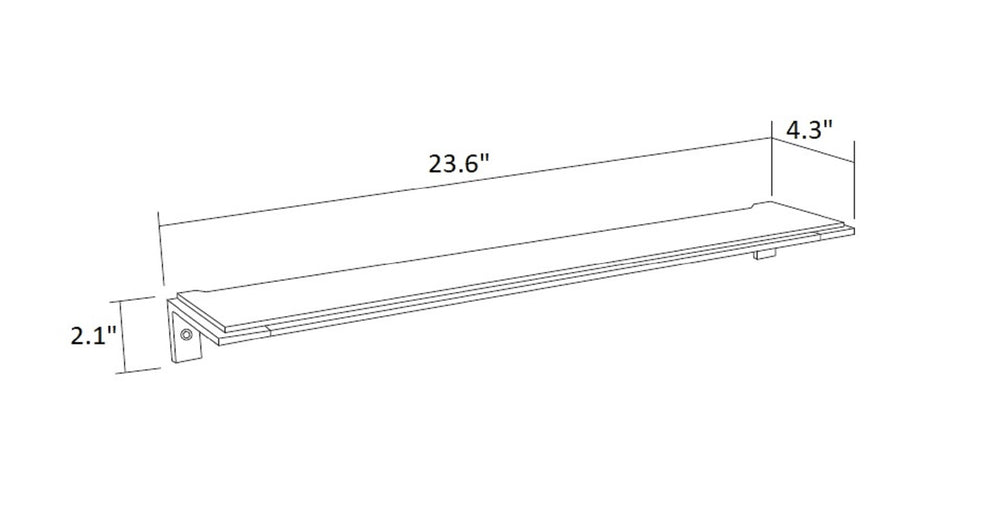 Orio bathroom glass shelf 24" Uraldi