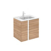 Neox 24 inches modern wall mounted small bathroom Vanity 2 drawers with ceramic sink console