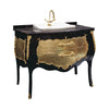 Palace black and gold bathroom vanity. Swarovski crystals inlaid. Vintage bathroom vanity. Classic style vanities.