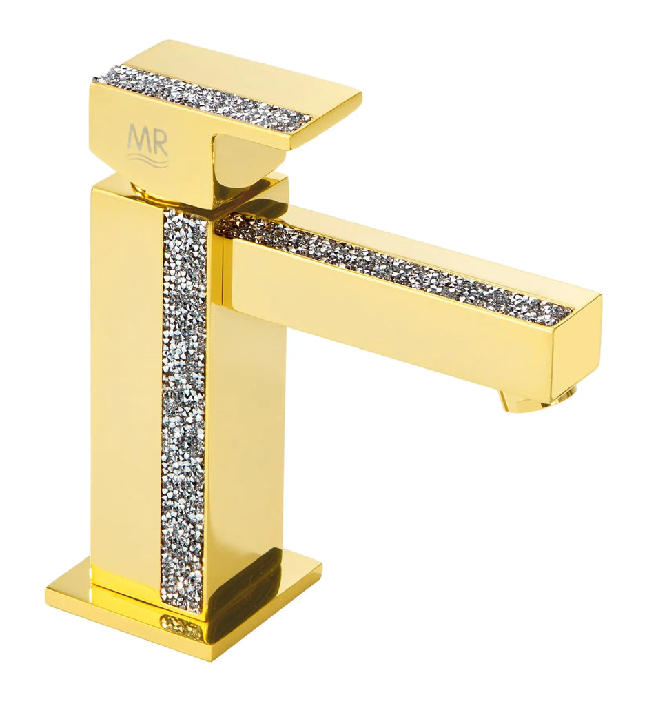 Petra Swarovski single handle bathroom sink faucet. Swarovski crystals inlaid. Griferias MR
