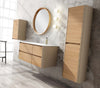 Aston Contemporary Floating 47" bathroom vanity. Natural Oak. Floating bathroom cabinet. Minimalist european design