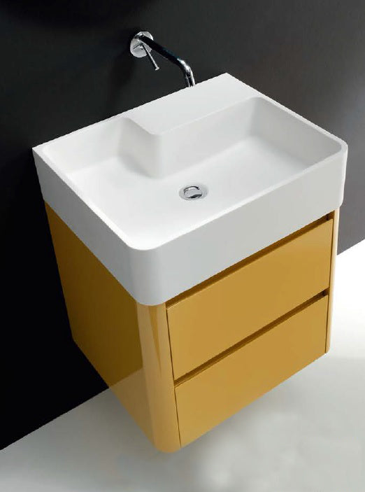 Mini Aston Contemporary Floating 22" bathroom vanity. Mango glossy lacquered. Small bathroom vanity Secret Bath