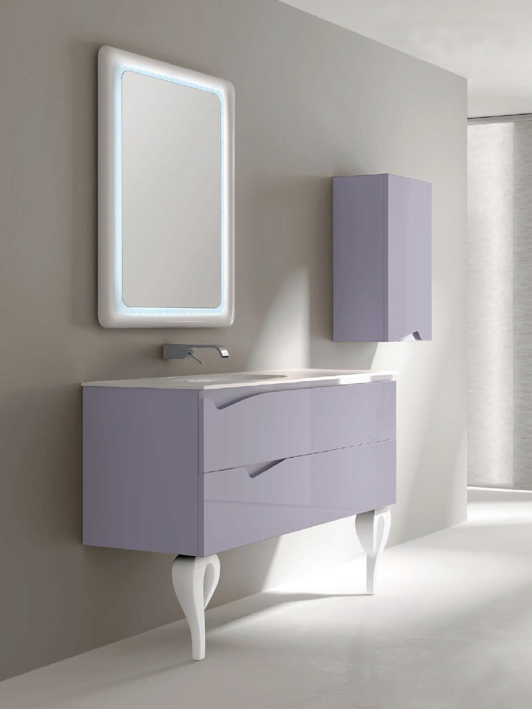 Viena Contemporary Floating 48" single sink bathroom vanity. Light Violet glossy