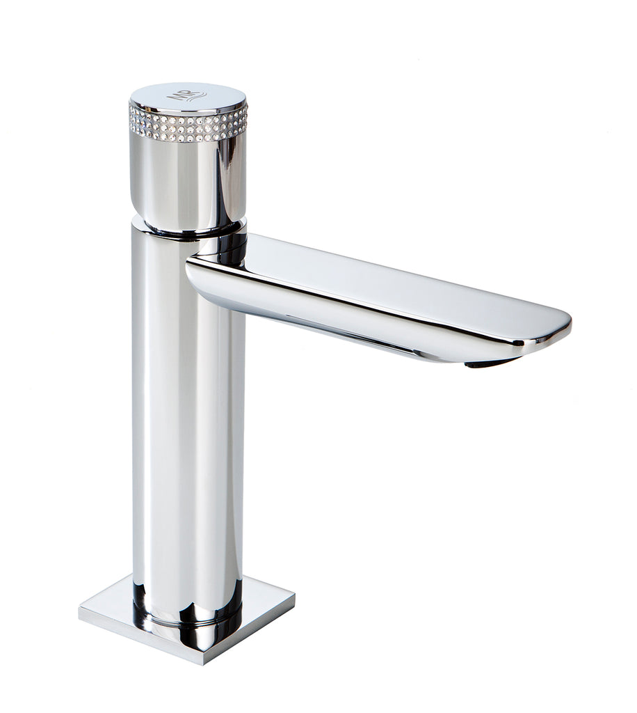 Serpi Swarovski single handle bathroom sink faucet. Swarovski crystals inlaid.