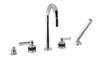 Soho lever tub faucet set with hand shower trim. Five holes. Top mounted bathtub faucet.