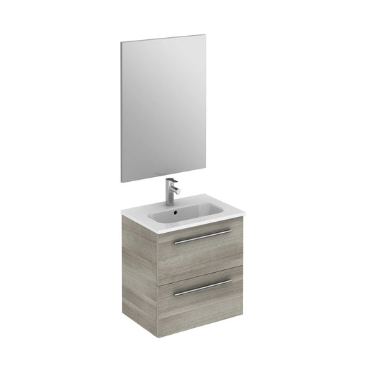 Pack Stay 20 inches wall mounted bathroom Vanity 2 drawers with ceramic sink console and mirror Roca Group