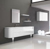 Vienna Contemporary Floating 79" single sink bathroom vanity. White glossy