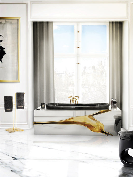 Lapiaz bathtub, Luxury bathtub, High end bath fixtures, Unique bathtub, Luxury bathroom, Brass bathtub, secret bath