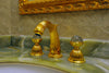 Artica Swarovski® Gold two handles widespread bathroom sink faucet. Luxury bathroom faucet, traditional taps