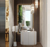 Darian white leather bathroom vanity 40". Black Leather Upholstery