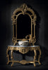 Isabel Baroque Bathroom console 51". Antiquary Gold leaf.