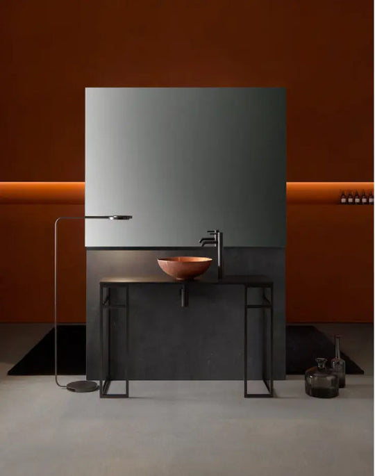 Corten steel bathroom vessel sink. Matte Oxide Bathco