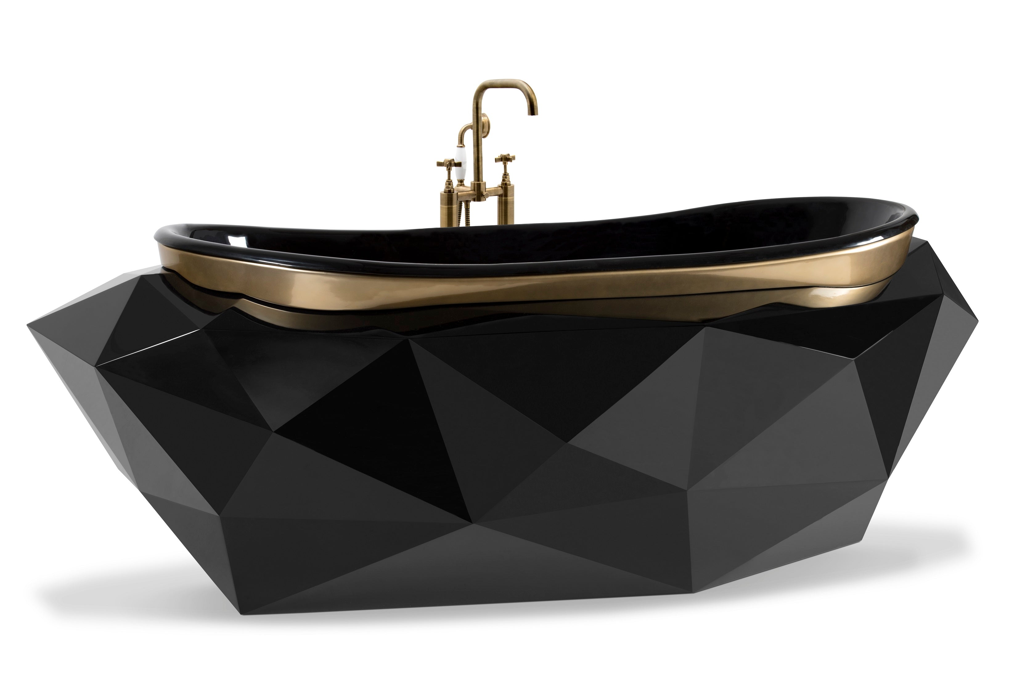 Decca Diamond Black & Cream Bath Mat