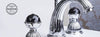 Artica Swarovski® Chrome two handles widespread bathroom sink faucet with Black Swarovski crystals
