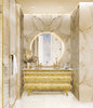 Crochet 64" luxury double bathroom vanity.  White-gold