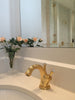 Artica Swarovski® Gold single hole bathroom sink faucet. Luxury faucet, European brand