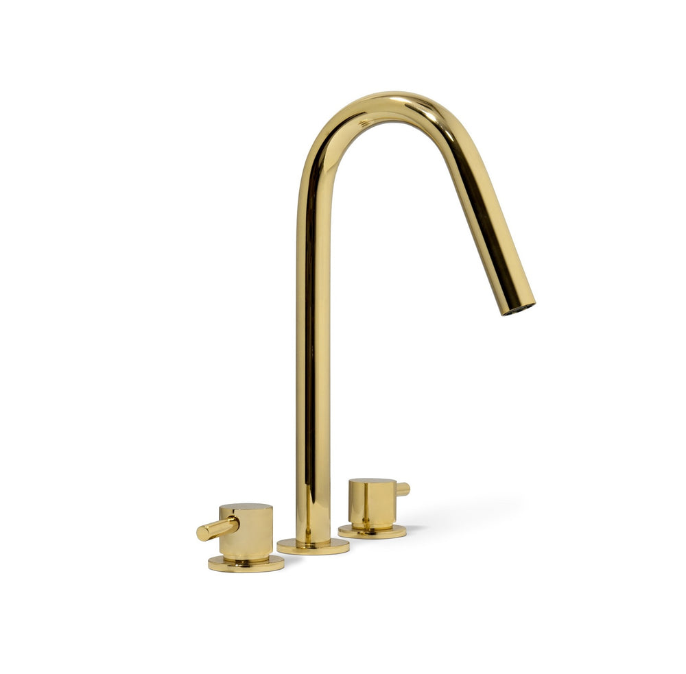 Origin widespread bathroom sink faucet. Polished gold MV