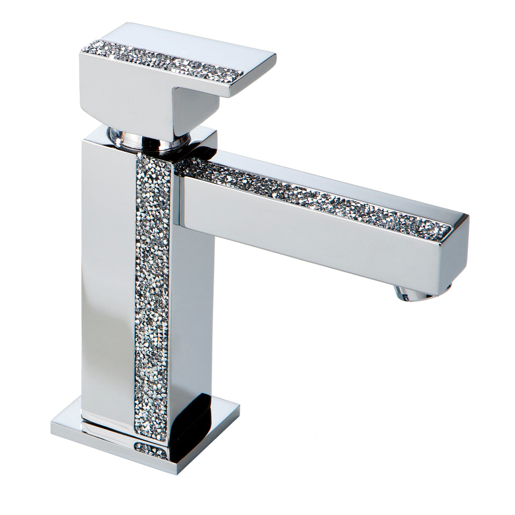 Petra Swarovski single handle bathroom sink faucet. Swarovski crystals inlaid.
