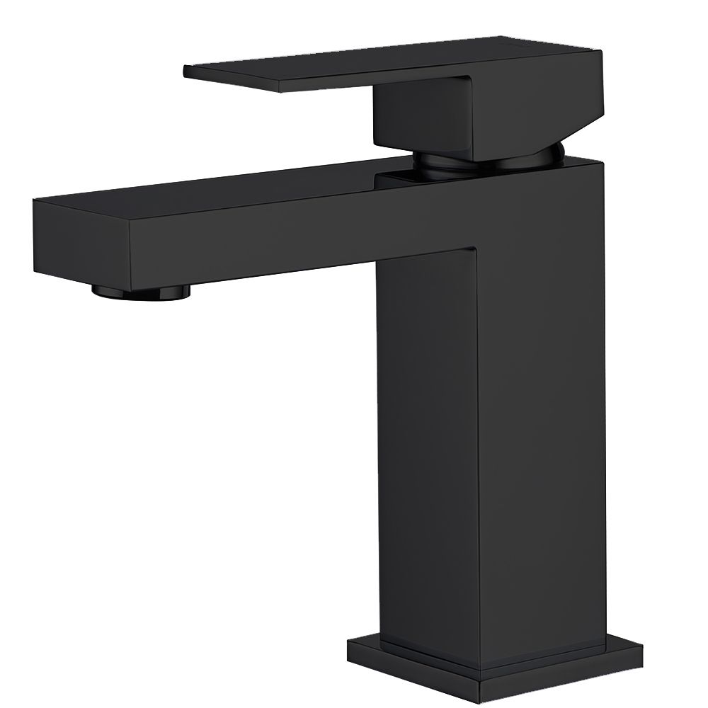 Capri single handle matte black bathroom sink faucet. Contemporary bathroom tap