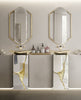 Lapiaz 24" bathroom vanity. Bathroom pedestal with vessel sink. Cast brass sink and decoration.