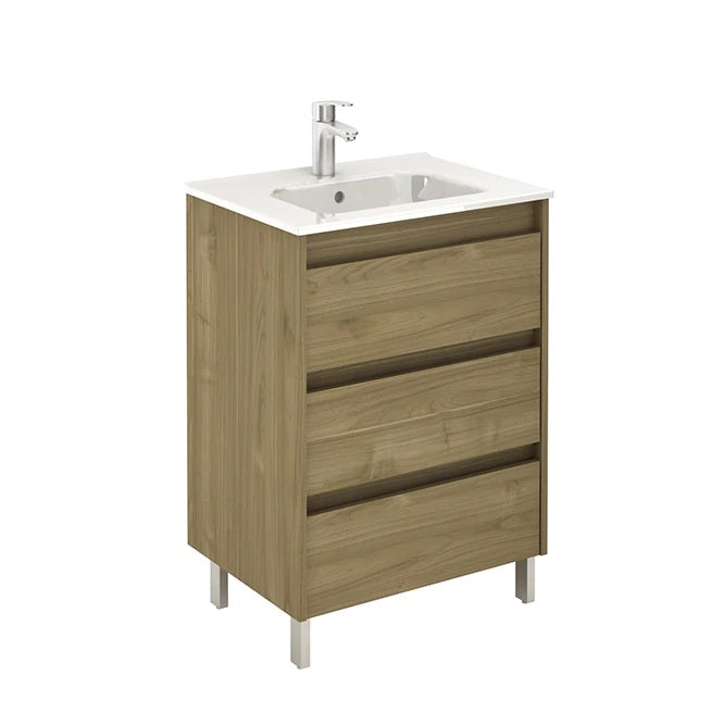 Aiuyesuo 24'' Bathroom Vanity with Ceramic Basin Sink, Modern Bathroom  Storage Cabinet with 3 Drawers, Freestanding Bathroom Vanity Cabinet with  Single Sink - Yahoo Shopping